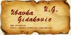 Ubavka Gidaković vizit kartica